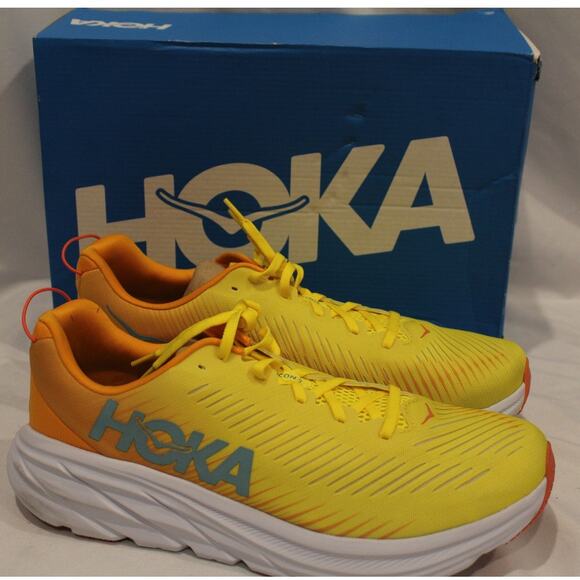 NIB Hoka One One Men's‎ Rincon 3 Running Sneaker Sz 12 YELLOW - Picture 1 of 7
